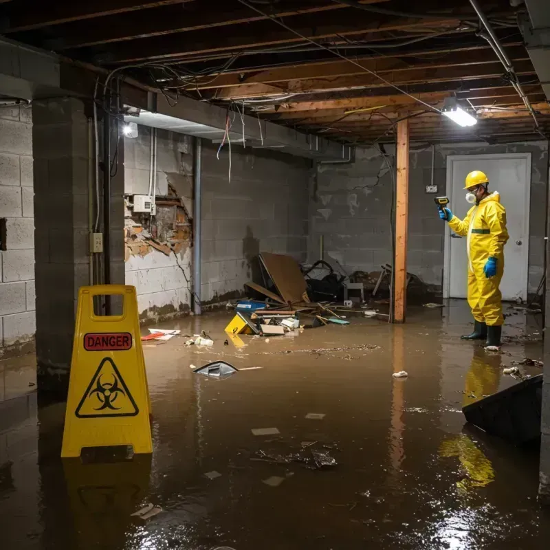 Flooded Basement Electrical Hazard in Town Creek, AL Property