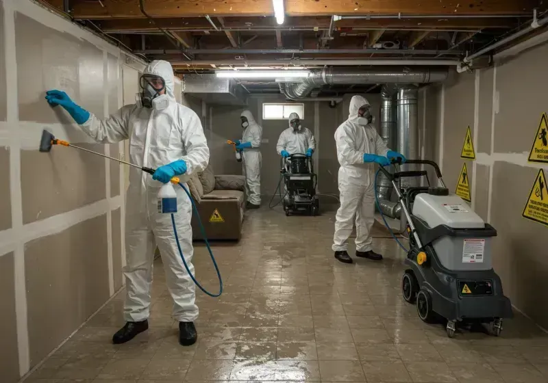 Basement Moisture Removal and Structural Drying process in Town Creek, AL